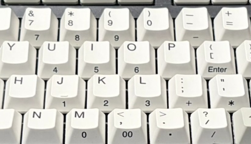 NumLockキーでテンキーになる部分